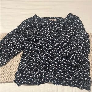 Floral Navy Blue Women's Top